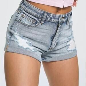 NWOT Eunina Super High Rise Rolled Shorts Style #E36019CLT